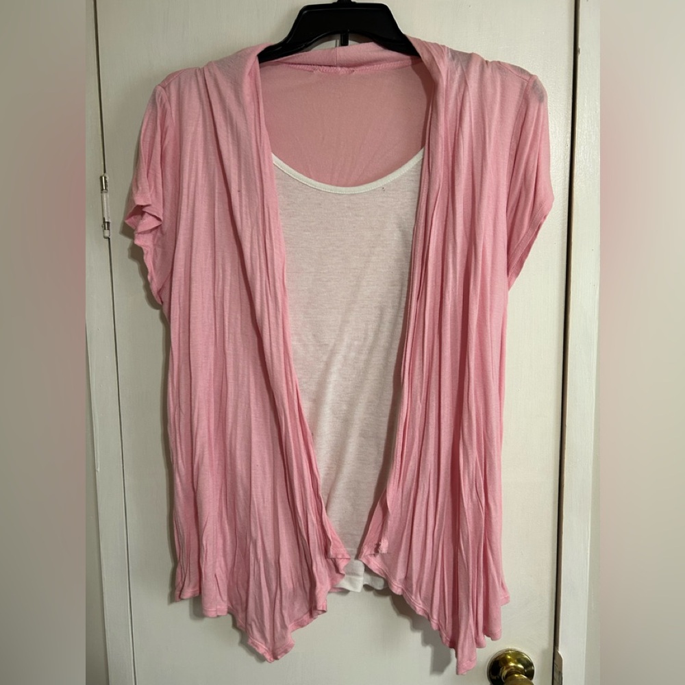 Pink Women's Open Front Blouse